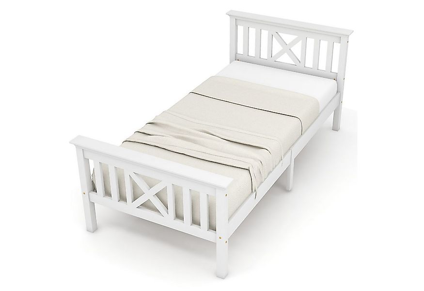 BlingBin Einzelbett Jugendbett (Holzbett aus Bettgestell mit Lattenrost Wei günstig online kaufen