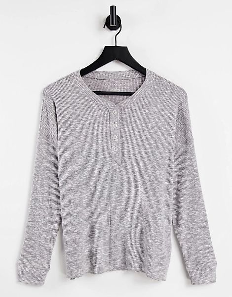 American Eagle – Langärmliges Henley-Shirt mit Knopfleiste in Grau günstig online kaufen