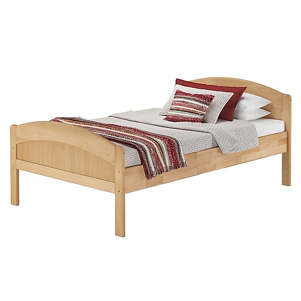 Erst-Holz Hohes Massivholzbett 120 x 220 Zeitlos Überlang Buche Zubehör Wäh günstig online kaufen