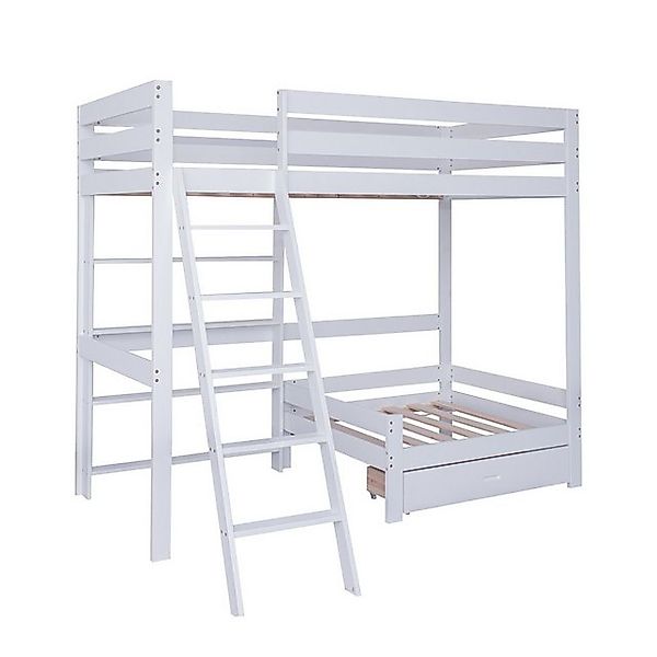 Odikalo Kinderbett Etagenbett Sofa Regalen Schublade Schrägleiter Massivhol günstig online kaufen