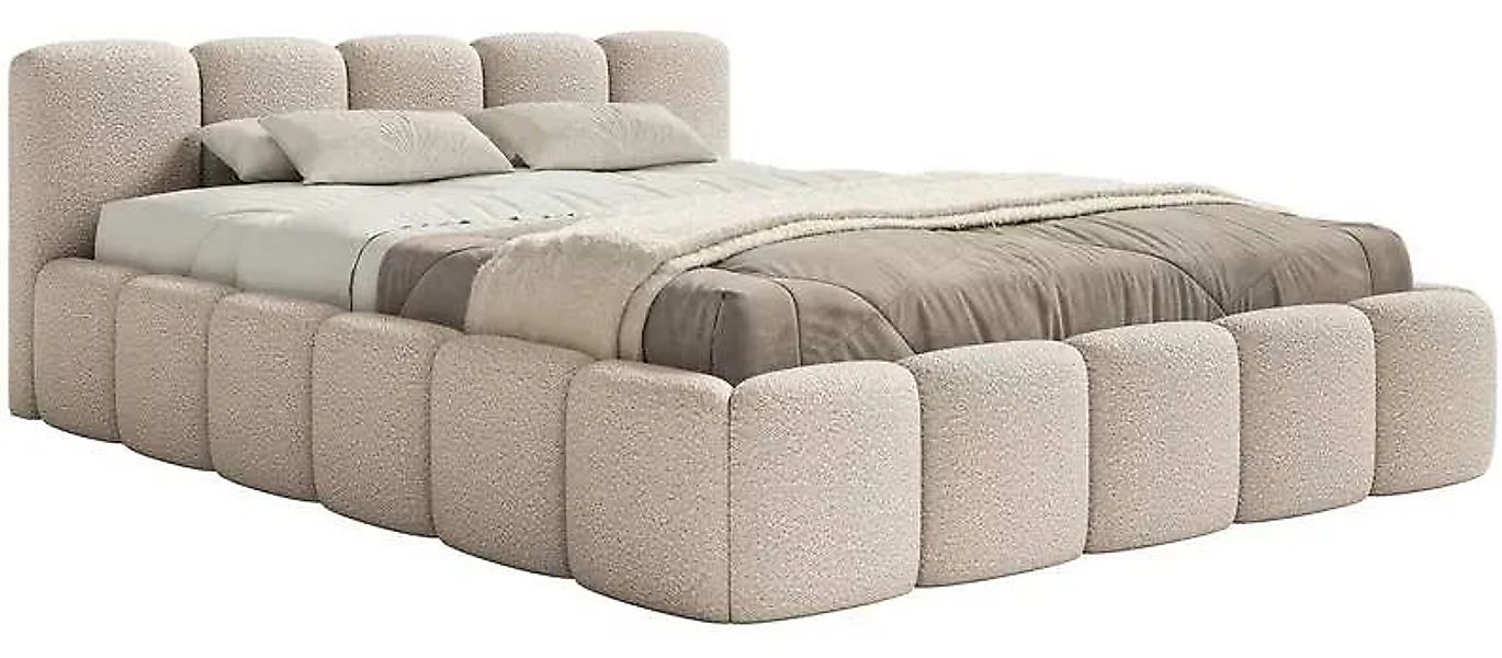 NADUVI Collection | Bettgestell Chloe niedrig 140 x 200 cm chenille günstig online kaufen