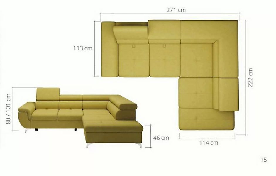 JVmoebel Ecksofa Ecksofa L-Form Design Sofa Ecksofa Couch Leder Polster Sof günstig online kaufen