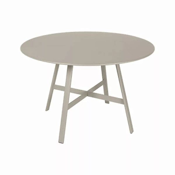 Runder Tisch So’O metall beige / Ø 117 cm - 6 Personen - Fermob - Beige günstig online kaufen
