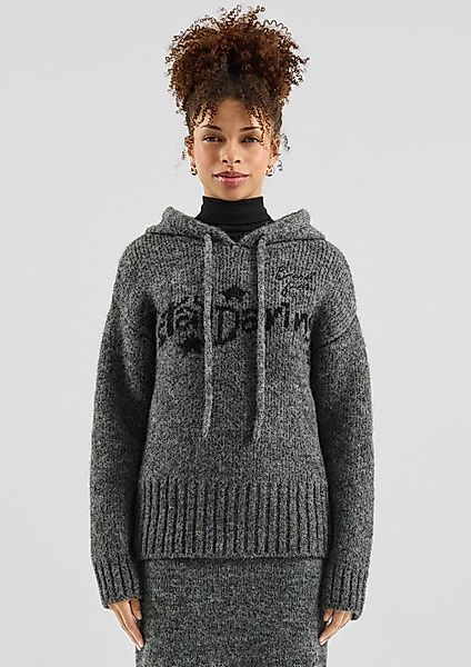 QS Longpullover Strickpullover Flauschiger Kapuzenpullover mit günstig online kaufen