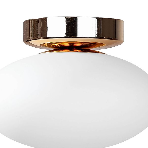 Deckenlampe Ufo, gold/weiß, Ø 18 cm, Glas, G9 günstig online kaufen