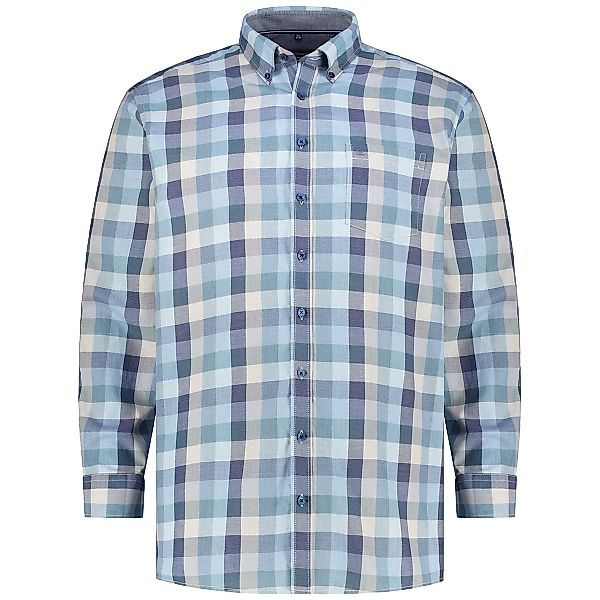 CASA MODA Kariertes Freizeithemd aus Baumwolle Farbe blau/grau Größe: 7XL günstig online kaufen