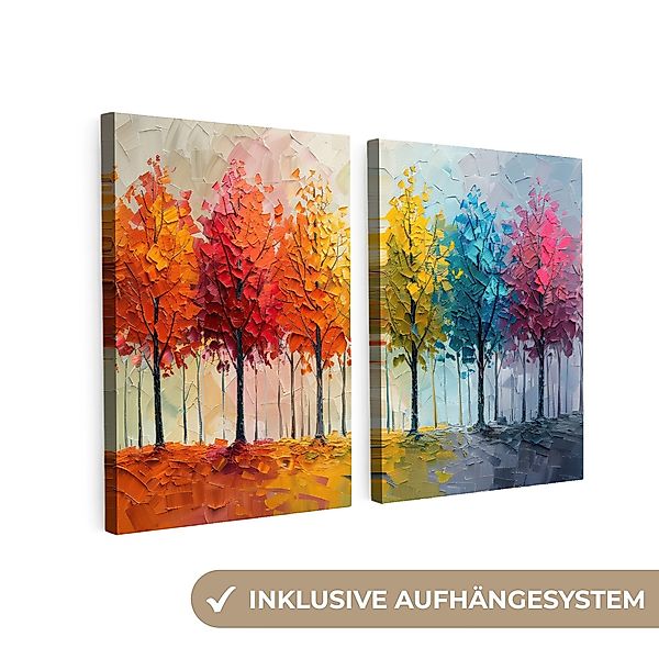 MuchoWow Leinwandbild Bäume - Farbenfroh - günstig online kaufen