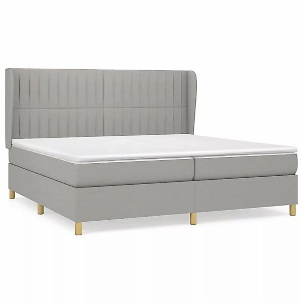 vidaXL Boxspringbett mit Matratze Hellgrau 200x200 cm Stoff1372656 günstig online kaufen