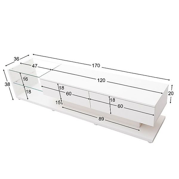 Furnishings Home TV-Schrank TV-Schränke LowboardsGlastrennwände und variabl günstig online kaufen