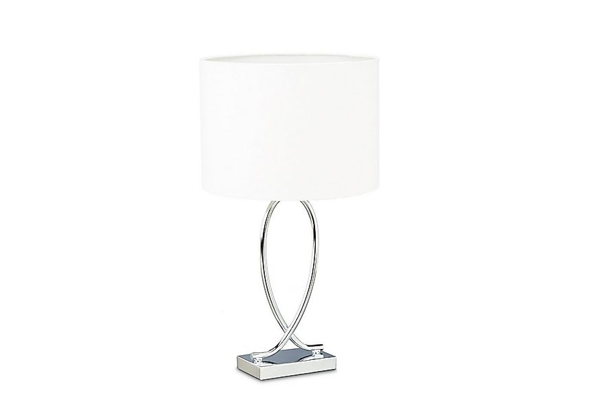 relaxdays Tischleuchte Tischlampe silber mit Schirm günstig online kaufen