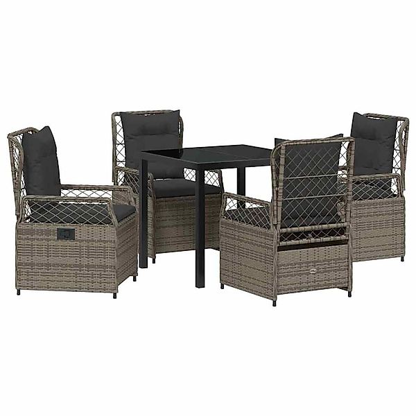 vidaXL Garten Essgruppe 5-Tlg Grau Poly Rattan 3380996 günstig online kaufen