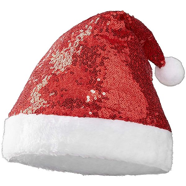 dressforfun Bommelmütze Weihnachtsmütze mit roten Pailletten günstig online kaufen