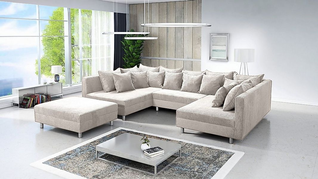 Küchen-Preisbombe Sofa Wohnlandschaft Sofa Couch Ecksofa Eckcouch Cordstoff günstig online kaufen