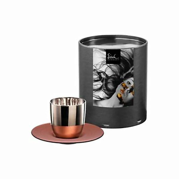 Eisch GERMANY COSMO COLLECT Platin/Kupfer Espressoglas mit Untertasse Kaffe günstig online kaufen