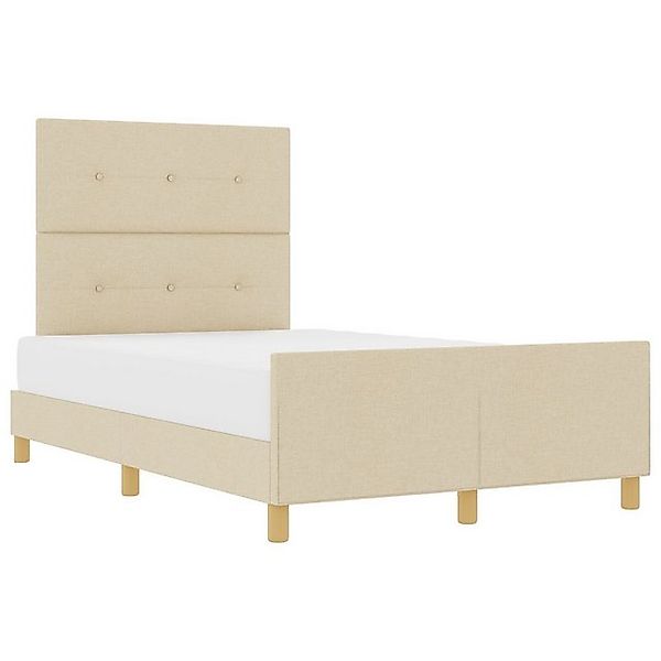 vidaXL Bett Bettgestell Creme 120x200 cm Stoff (1-tlg) günstig online kaufen