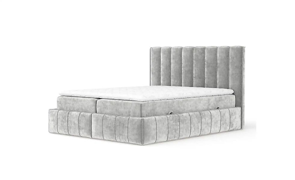 Boxspringbett mit Stauraum   ¦ grau ¦ Maße (cm): B: 165 H: 124 Betten > Kom günstig online kaufen