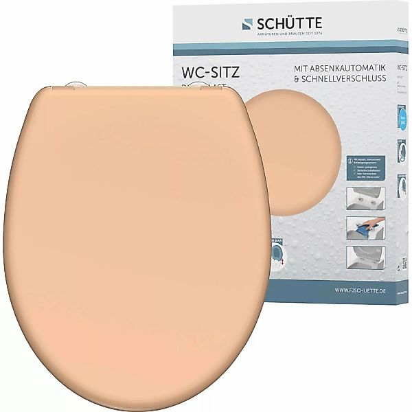 Schütte WC-Sitz Beige Duroplast mit Absenkautomatik & Schnellverschluss günstig online kaufen