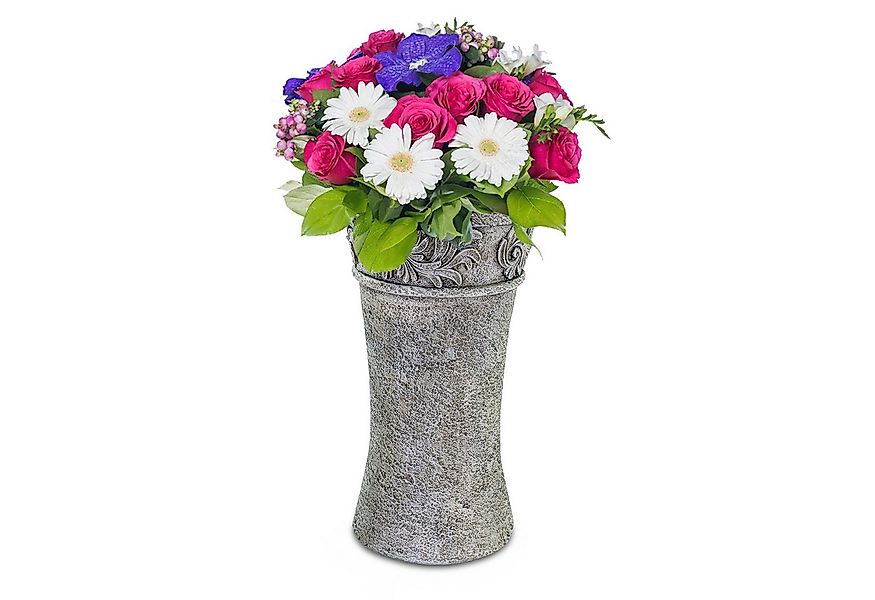 matches21 HOME & HOBBY Dekovase Kunststein Grab-Vase zum Stellen rund frost günstig online kaufen