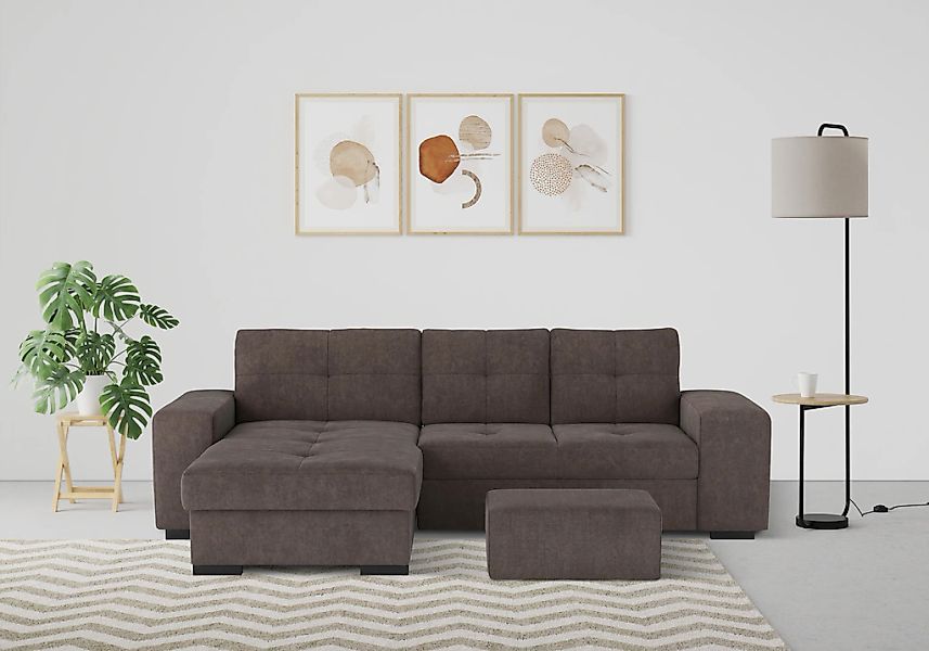 COTTA Ecksofa "Mattina L-Form", mit Hocker, wahlweise mit Bettfunktion & Be günstig online kaufen