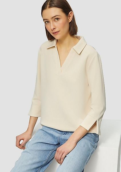 s.Oliver 3/4 Arm-Pullover Sweatshirt Sweatshirt aus Scuba mit Polokragen günstig online kaufen