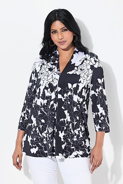 Ulla Popken T-Shirt Slinkyshirt Blüten A-Linie günstig online kaufen