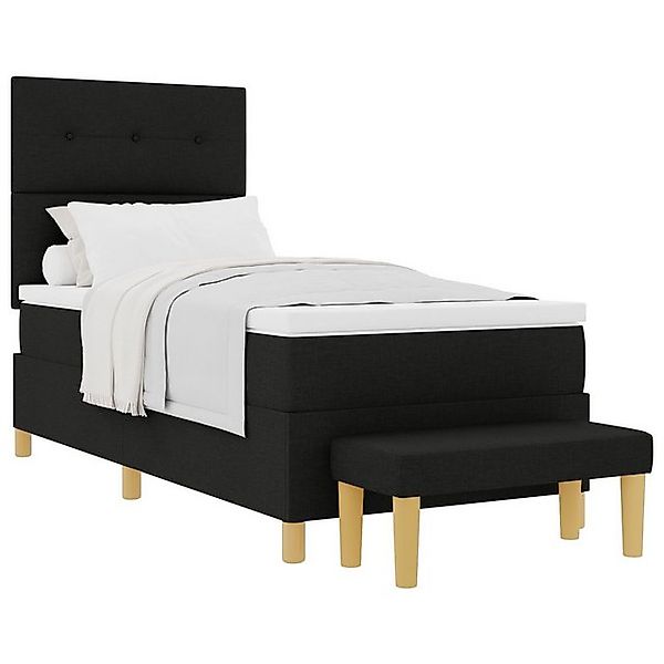 vidaXL Bett Bonell-Federkernbett mit Matratze und Bank Schwarz 90x200 cm St günstig online kaufen