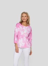 Rabe 3/4-Arm-Shirt mit floralen Muster und Letter-Print günstig online kaufen