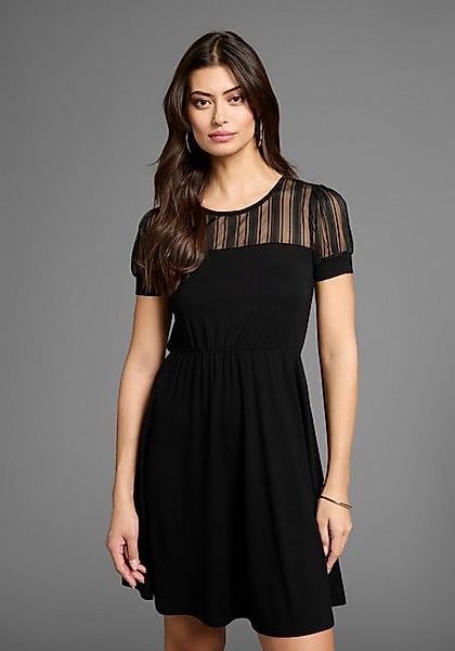 Laura Scott Sommerkleid, mit gestreiften Mesh-Einsatz & elastischem Bund - günstig online kaufen