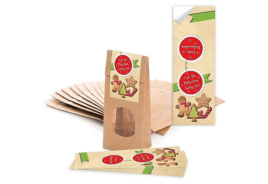 Logbuch-Verlag Dekofigur Braune Weihnachtstüten mit Sichtfenster + Weihnach günstig online kaufen
