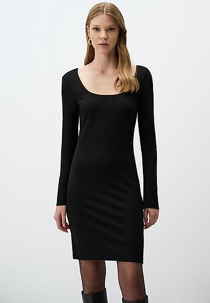 Jimmy Key Minikleid U-Ausschnitt Langärmlig Strick Midi Kleid günstig online kaufen