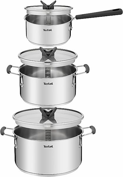 Tefal Topf-Set "G7376S OptiSpace" Set, Stielkasserolle 16 cm, Kochtopf 20/2 günstig online kaufen