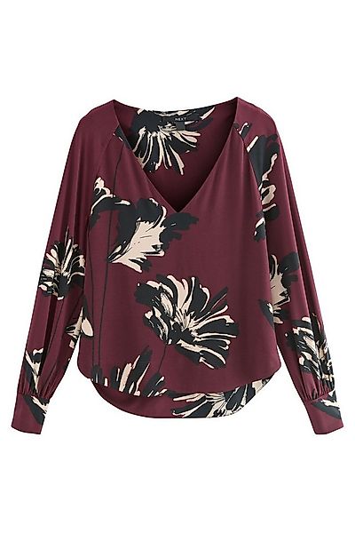 Next Langarmbluse Langärmelige Jerseybluse mit V-Ausschnitt (1-tlg) günstig online kaufen
