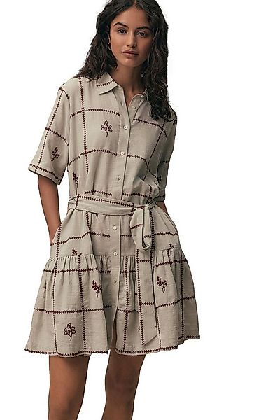 Next Minikleid Kurzärmeliges Mini-Hemdblusenkleid mit Bindegürtel (1-tlg) günstig online kaufen