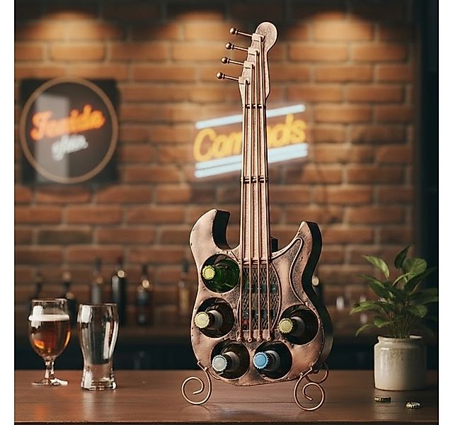 MF Flaschenträger Flaschenregal Gitarre Metall Bronze Kupfer Design Höhe 63 günstig online kaufen
