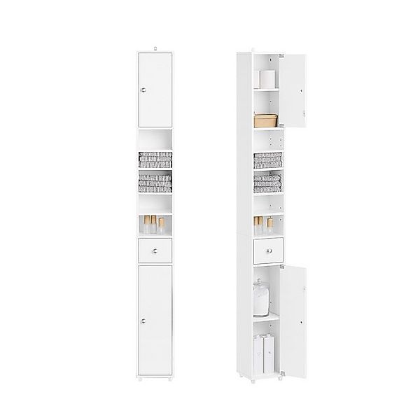 SoBuy Hochschrank BZR167 mit 5 Fächern Badschrank Badregal mit 1 Schublade günstig online kaufen