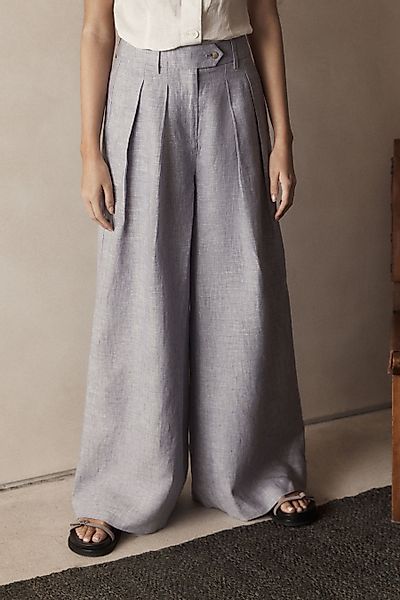 Next Leinenhose Strukturierte Leinenhose mit weitem günstig online kaufen