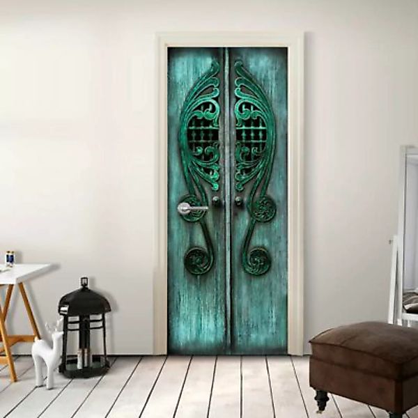 artgeist Türtapete Emerald Gates grün/grau Gr. 70 x 210 günstig online kaufen