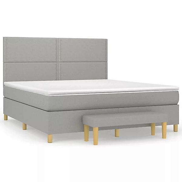 vidaXL Boxspringbett mit Matratze Hellgrau 180x200 cm Stoff1358339 günstig online kaufen
