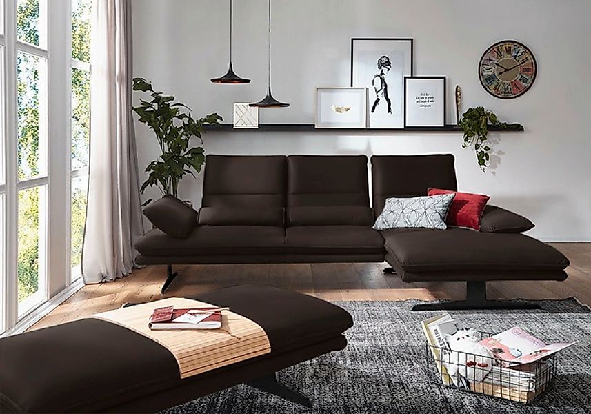 W.SCHILLIG Ecksofa »broadway, Designsofa mit tollem Sitzkomfort«, Sitztiefe günstig online kaufen