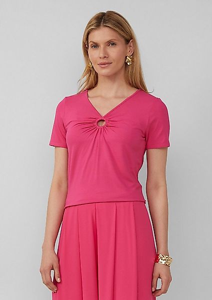 s.Oliver Kurzarmshirt T-Shirt T-Shirt aus Viskosestretch mit Ringdetail günstig online kaufen