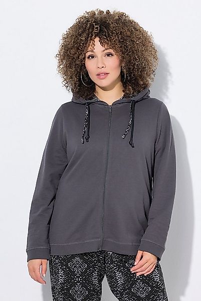 Ulla Popken Sweatjacke Sweatjacke Kapuzenfutter mit Schlangenmuster günstig online kaufen