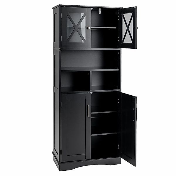 KOMFOTTEU Hochschrank Hochschrank Badezimmerschrank,3 offene Fächer günstig online kaufen