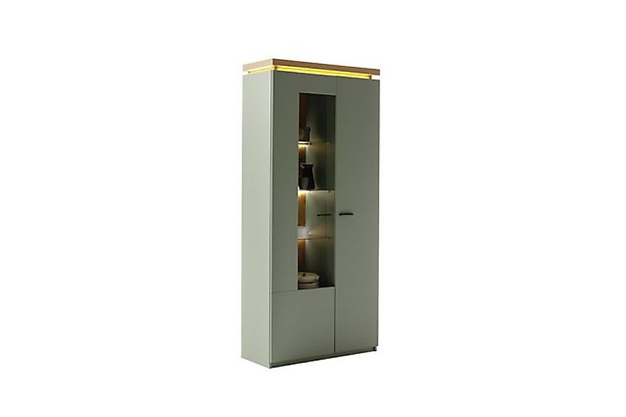 MCA furniture Stauraumvitrine 2 Türen, LED, in Salbei grün / Eichenfarben D günstig online kaufen