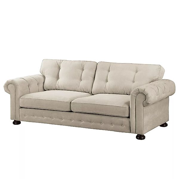 home24 Velvet Studio Sofa Marau 3-Sitzer Granit Microfaser 250x93x100 cm günstig online kaufen