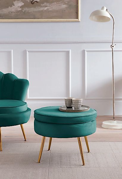 SalesFever Polsterhocker "Calm Gepolsterter Hocker mit Charme", mit hohem S günstig online kaufen