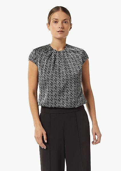 Comma Kurzarmbluse Satinbluse mit Raffung und günstig online kaufen