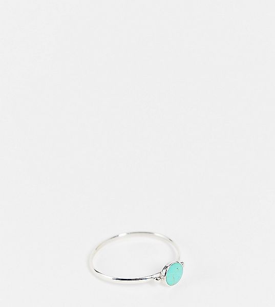Kingsley Ryan Curve – Ring aus Sterlingsilber mit rundem, türkisfarbenem St günstig online kaufen