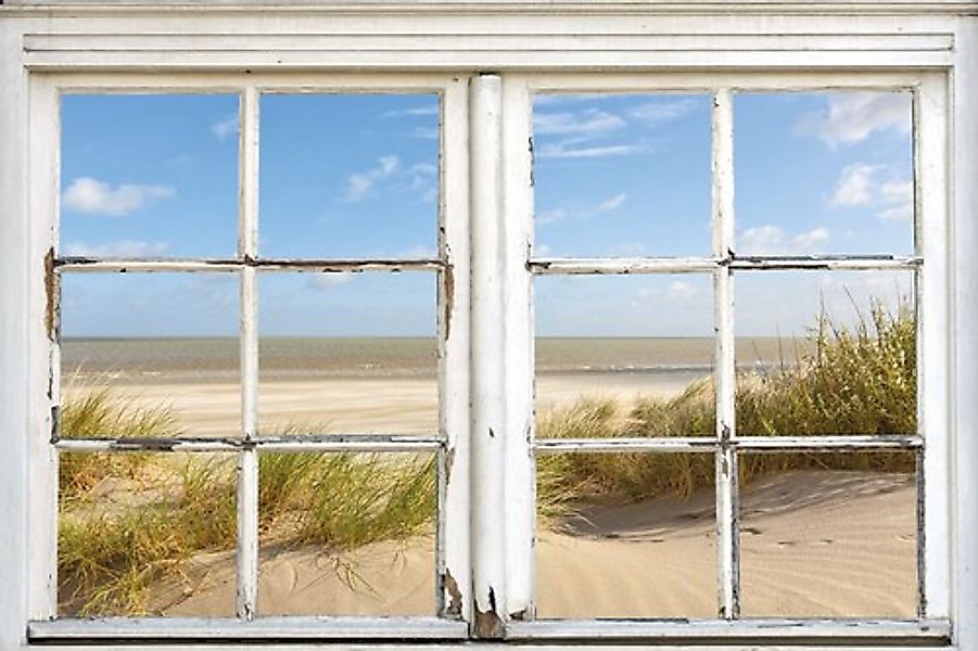 queence Leinwandbild »Sylt« Düne   Fensterblick   Meer   Natur 1 Stk. tlg. günstig online kaufen