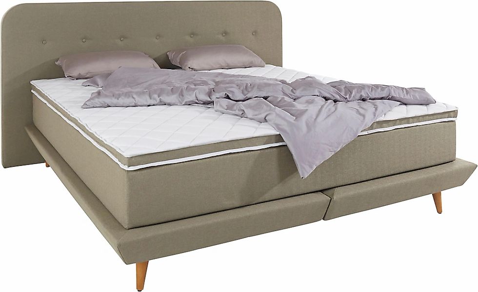 andas Boxspringbett "Premium", Steppung mit Knopfheftung, inkl. Topper günstig online kaufen