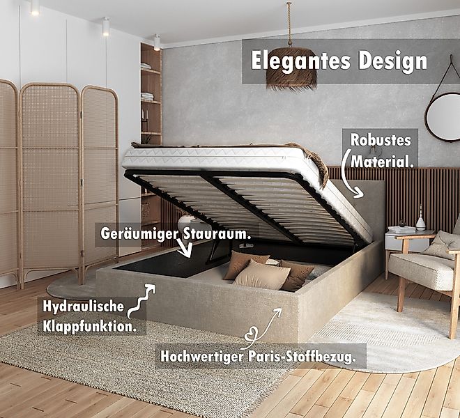 FDM Polsterbett Bettrahmen Bettgestell 90x200, 120x200, günstig online kaufen